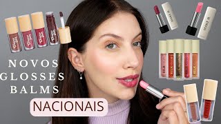 GLOSSES NACIONAIS e BARATINHOS 👄| TESTEI GLOSS CHOCO FUN FENZZA, SILK SKIN RUBY ROSE E BALM MAKE B.