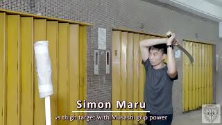 maxwell cuts thigh targets with simon maru and musashi grip power