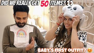 UNBOXING NEWBORN ESSENTIALS w/ husband ❤️ BABY’S FIRST OUTFIT & more ✨ || Pregnancy series