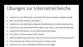 Internetrecherche - Übungen