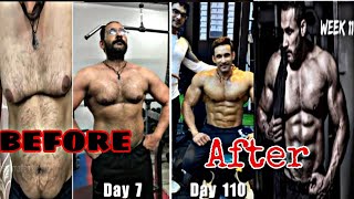 tarun gill body transformation 1 day to 110 day bodybuilding transformation short video