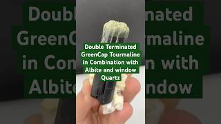 Double Terminated GreenCap Tourmaline in Combination with Albite and window Quartz #foryou #crystals