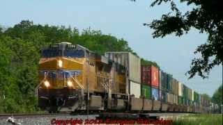 UP 7938 stack approaches SP jct. at Dallas, Tx. ©