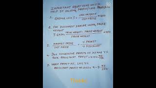 useful profit and loss maths formula#competitiveexams #ssc #important #profitandloss #bankexams