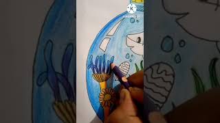 How to draw a fish bowl ||#shorts