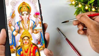 Drawing Ganesh & Laxmi Maa 🙏 | Diwali Special 🪔🥳