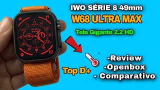 W68 ULTRA MAX 49mm Qualidade Monstra (W68+Ultra) Review Completo, Tela HD , Com Termômetro 🌡️👇🏻