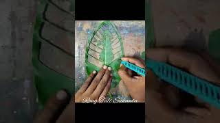 जन्माष्टमी special drawing  | leaf cut drawing #shorts #viral #satisfying #मुरलीधर  #krishna  ❤🖤🙏🙏