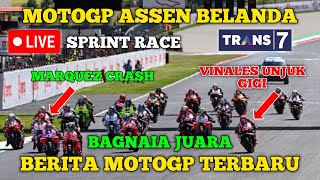 LIVE 🔴 SPRINT RACE MOTOGP HARI INI, BERITA MOTOGP BELANDA, BAGNAIA JUARA, MARQUEZ CRASH MARTIN P2