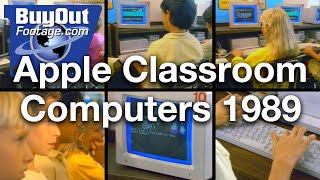 Apple Classroom Computers 1980s – 1990s Stock Footage