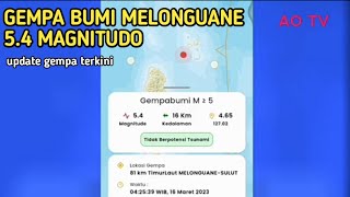 Gempa bumi 5.4 Magnitudo Kembali di Melonguane, Gempa Terkini 16/3/2023