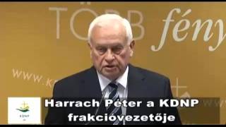 Harrach Péter (KDNP) így képzeli a Nemzeti Együttműködés Rendszerét