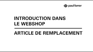 Trouver des articles de remplacement et alternatifs dans le forrer eShop