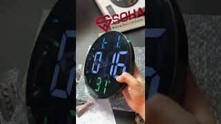 Jam Bulat Tips JD-8010 Jam Dinding Digital LED 9 inci Remote kontrol tanggal waktu minggu