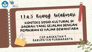 Modul 1.1a.5 Ruang Kolaborasi Konteks Sosio-kultural yang sesuai dengan pemikiran Ki Hajar Dewantara