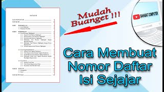 CARA MEMBUAT NOMOR DAFTAR ISI SEJAJAR l Gampang !!