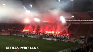 Zagłebie Lubin vs. Wisła Kraków 06.11.2015 Pyro show