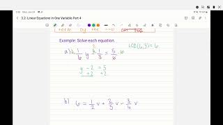 3 2 Linear Equations in One Variable Part 4