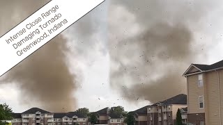 Intense Damaging Tornado Close Range - Greenwood, Indiana