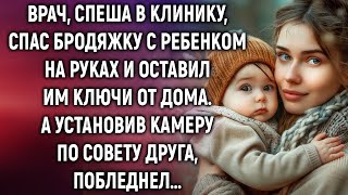 Врач, спеша в клинику, спас бродяжку с ребенком и оставил им ключи от дома. А установив камеру