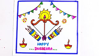 Dussehra drawing/Dussehra festival drawing/Vijaya dashami drawing/ravan drawing/easy Dussehra poster