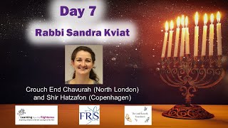 Day 7 Rabbi Sandra Kviat and her maritime chanukiah with wave sound-effects from the passing traffic