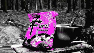 DEER STEAK and spicy KOREAN NOODLES? Forest cooking ASMR