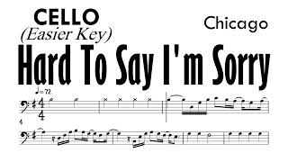 Hard To Say I'm Sorry Cello Sax Easier Key Sheet Music Backing Track Partitura Chicago