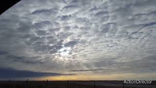 10.30 am SE Sun and sky before driving into Drumheller AB Canada