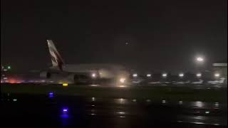 Emirates Airbus A380 Take-off from Mumbai