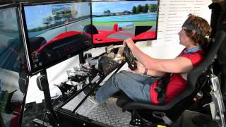 Travis Pastrana Drives the Motion Pro II Racing Simulator at the DRIVE4COPD event.