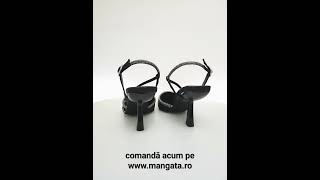 Sandale Menbur Negre de Ocazie Accesorizate cu Cristale pe Mamgata.ro