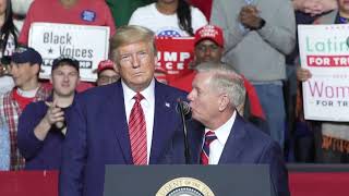 Lindsey Graham Joins President Trump For Charleston Rally.