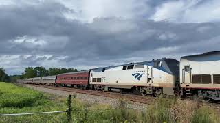 Amtrak P091 with a federal Railroad administration private car at jones Crossing