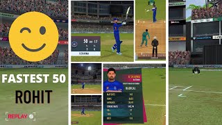 RC22 rohit sharma fastest 50 against pakistan