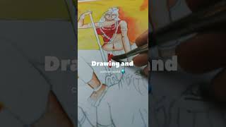 Maa durga drawing tutorial(Part-1)#mahishasurmardini #she is powerful ♥️ #youtubeshorts #shortsviral