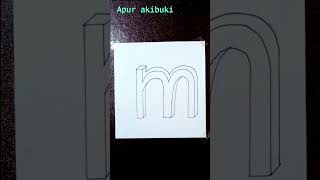 How to draw 3d letter 'm' | Easy 3d letter drawing |#shorts