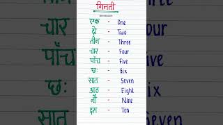 1 से 10 तक गिनती | number names 1 to 10 in hindi