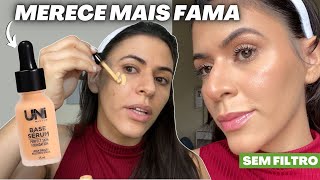 TESTEI UMA BASE DE 11 REAIS QUE DEIXOU MINHA PELE PERFEITA - BASE SÉRUM UNI MAKEUP: RESENHA COMPLETA