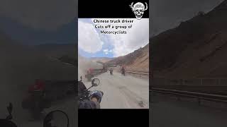 Truck driver cuts off motorcyclists