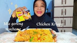 Mencoba mukbang mie goreng reacheese dan chicken krispy‼️rasa bikin penasaran🥰