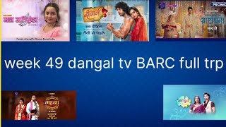 week 49 dangal tv serials BARC full trp