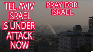 RIGHT NOW ROCKET ATTACK AT TEL AVIV ISRAEL/ AIR raid sirens sounding in tel aviv