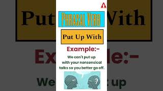 #53 "Put Up With" || Phrasal Verb | Meaning | Examples | Tricks | Ashwin Sir #putupwith