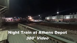 360° VR - CSX I025 at Athens Depot - Night Train