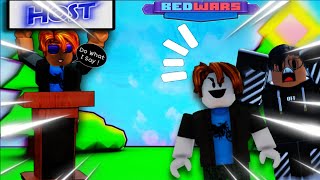 Bedwars But The Host *CONTROLS OUR GAME* (Roblox)