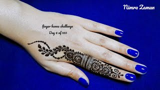 Day 6 of Finger henna design challenge | simple easy mehndi design for beginners