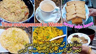 Winter Morning Booster|| Time Saving Habits In Kitchen Routine|| Chicken Veggies Pulao| Carrot cake|