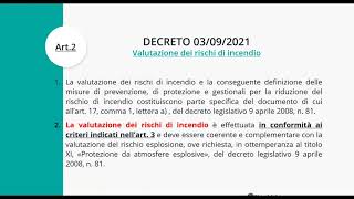 DM 03/09/2021: VALUTAZIONE DEL RISCHIO INCENDIO NEI LUOGHI DI LAVORO