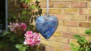 Sienna Glass 12 cm Pearly Blue Heart